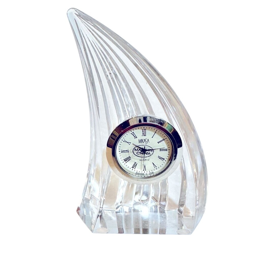 Vintage Mikasa Austrian‎ Lead Crystal Melbourne Battery Operated Clock